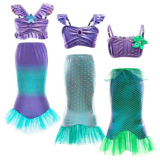 Children's Summer Ariel Mermaid Gown - Sequin Princess Dress