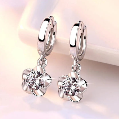 925 Sterling Silver Retro Zircon Earrings