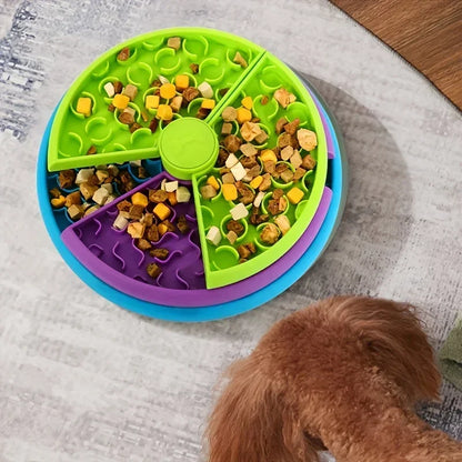 Three-Layer Rotating Slow Food Bowl for Dogs