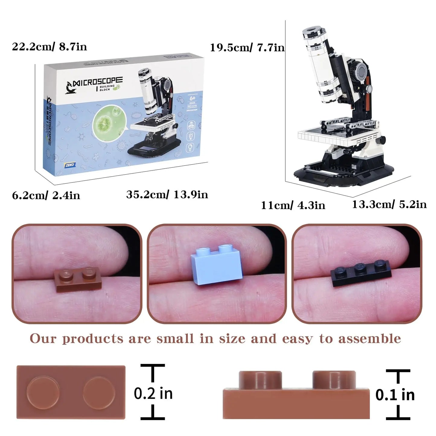 ToylinX Microscope Building Blocks Set, STEM Gift for 6+