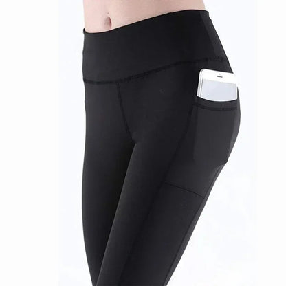 High Waist Leggings with Pockets: Quick-Dry Fitness Pants for Women