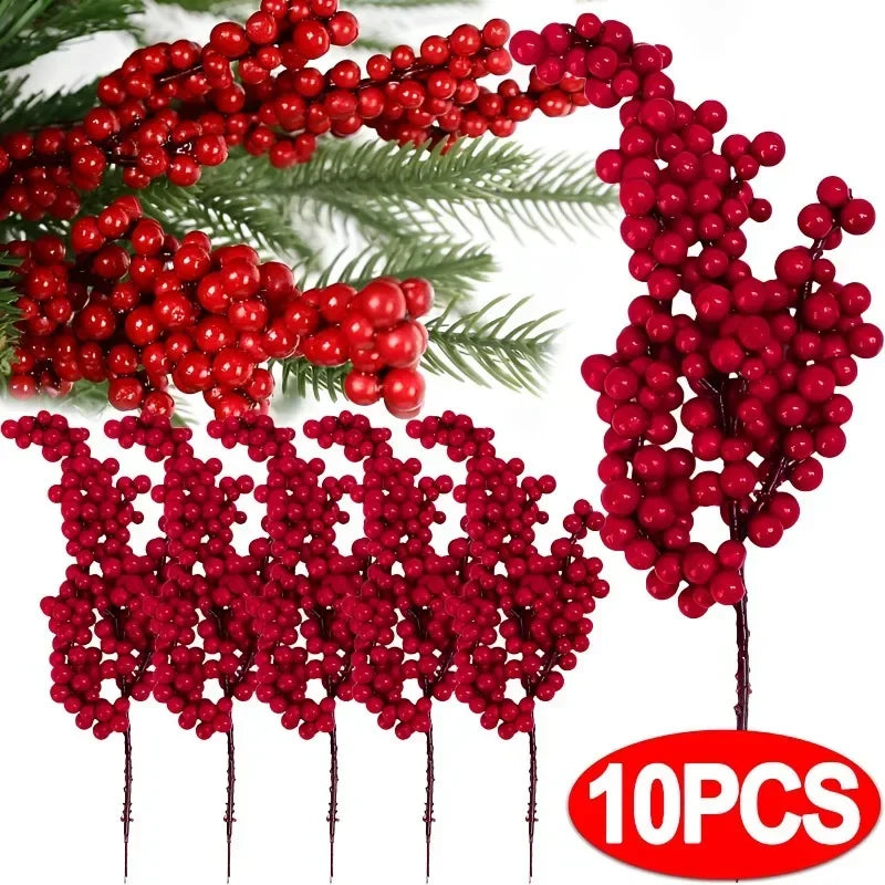 Christmas Artificial Red Berry Flowers Bouquet