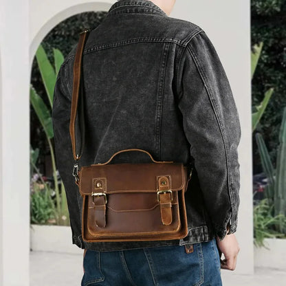 Genuine Leather Small Handbag for Men