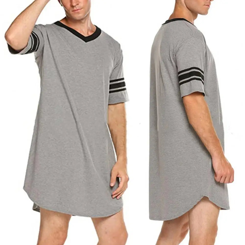 Men’s Summer Loungewear - Color Matching V-Neck Short Sleeve Top