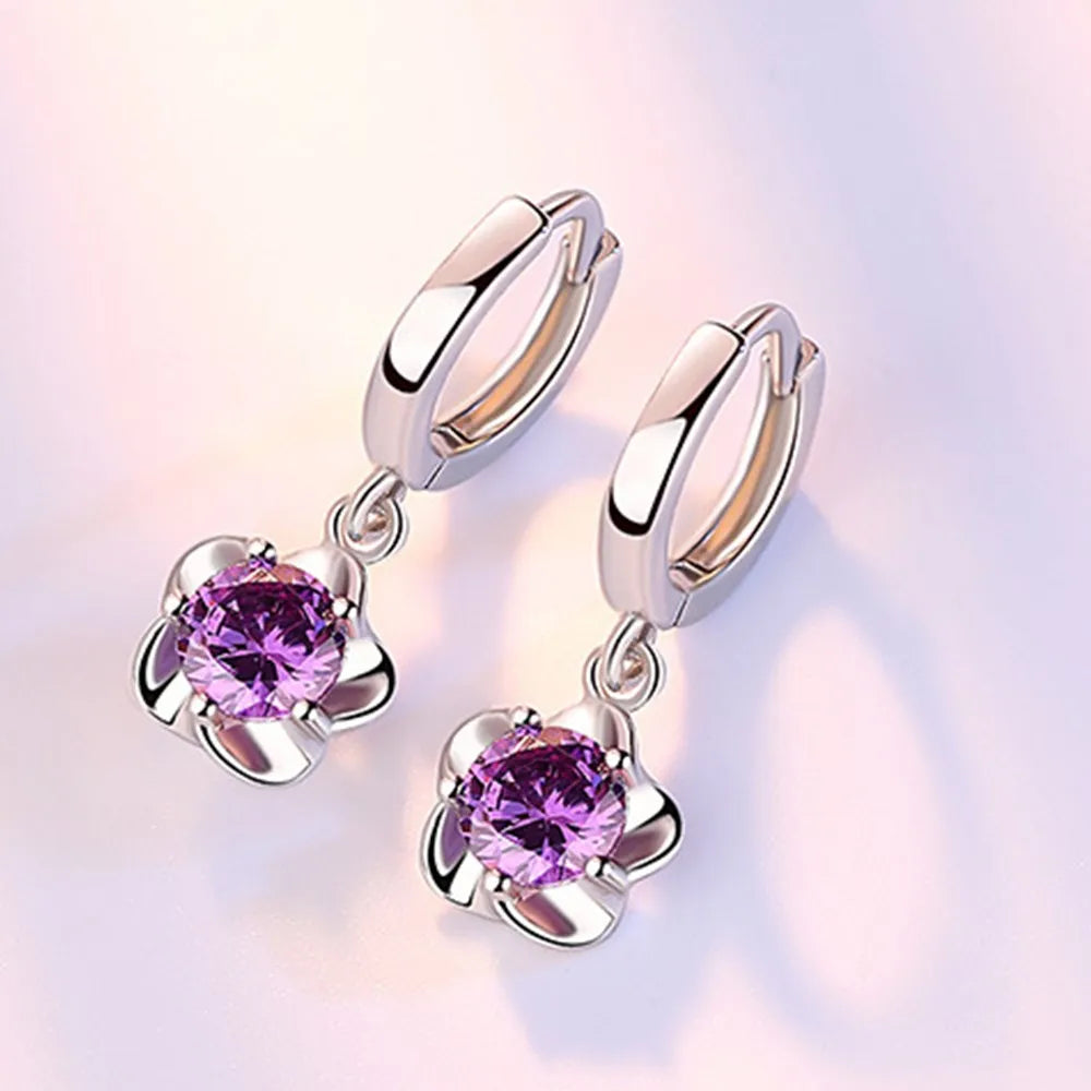 925 Sterling Silver Retro Zircon Earrings