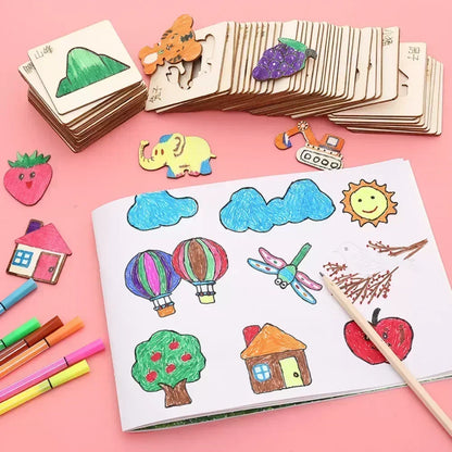 Kids Wooden Drawing Toys – DIY Painting & Craft Templates