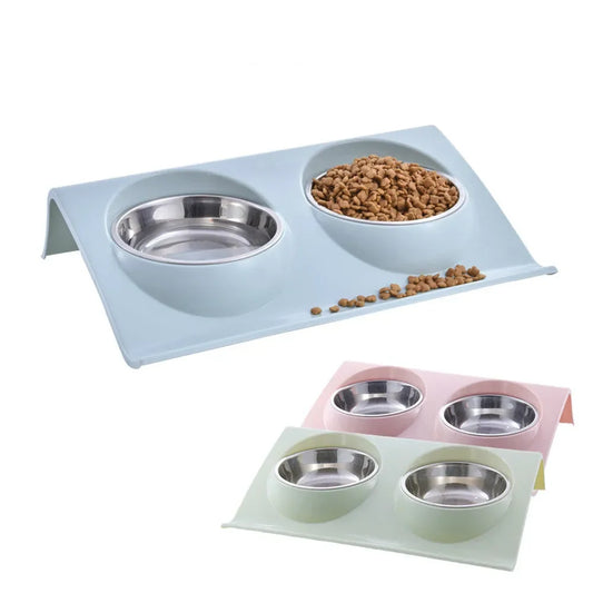 Stainless Steel Double Pet Bowl Feeder