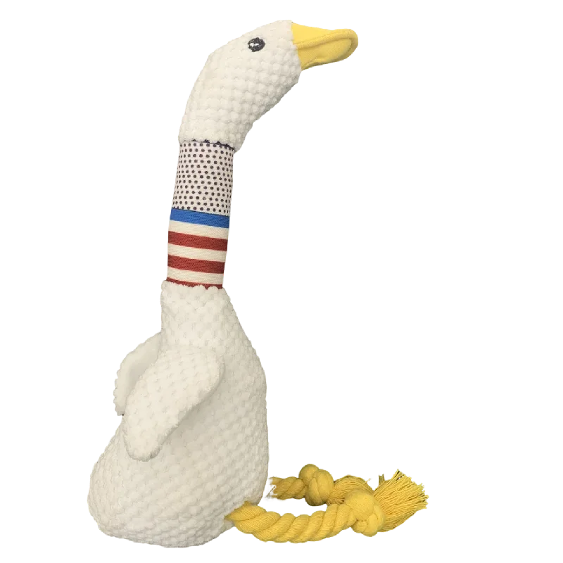 Plush White Geese Chew Toy for Dogs - Bite Resistant & Sound Toy