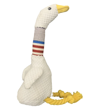 Plush White Geese Chew Toy for Dogs - Bite Resistant & Sound Toy