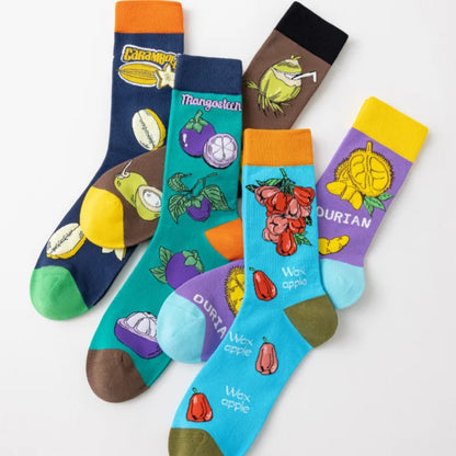 Men's Fruit Trendy Breathable Long Happy Socks