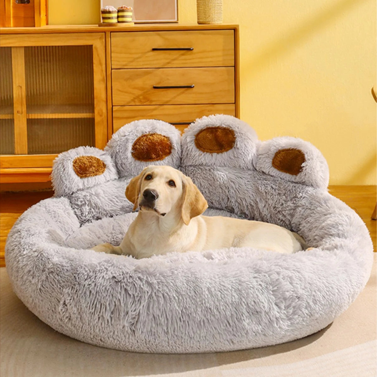 Plush Dog Sofa Bed - Washable Pet Bed for Small & Large Dogs