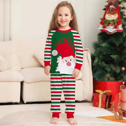 Christmas Family Matching Pajamas Set - Striped Santa Claus Sleepwear for All