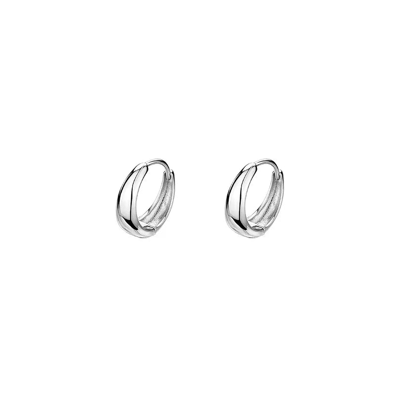 925 Sterling Silver Geometric Hoop Earrings