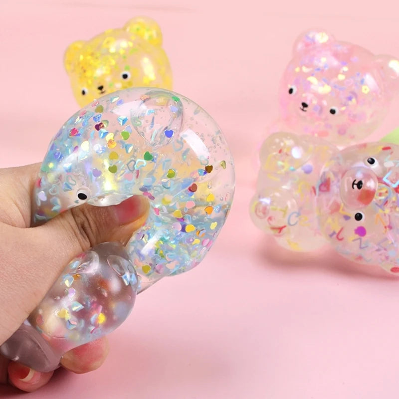 Squeeze Fidget Toy – Soft Jelly Bear Stress Relief Ball