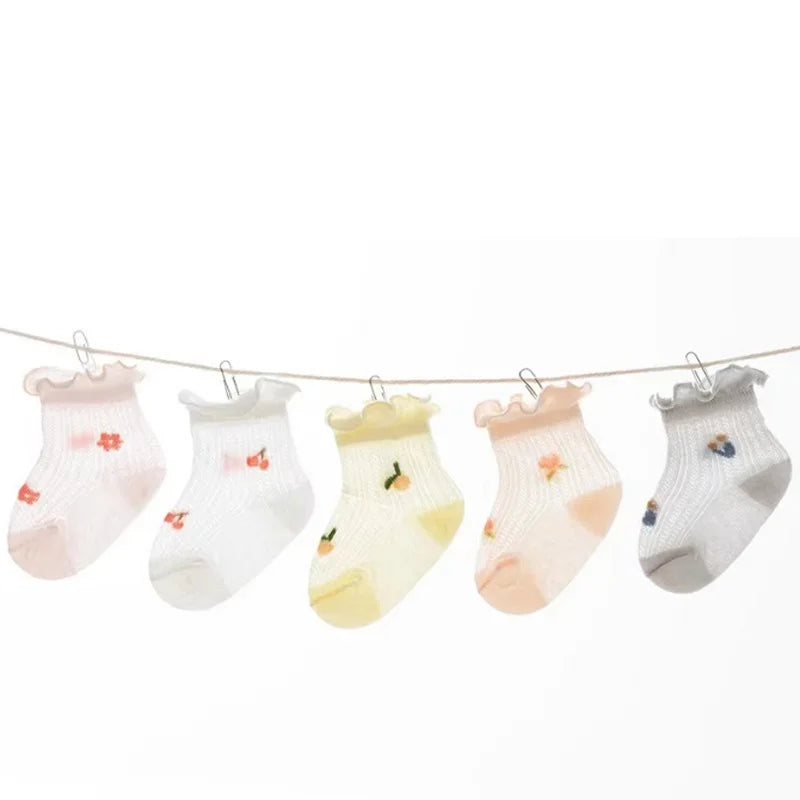 3 Pairs Newborn Summer Thin Casual Socks – Soft Cotton