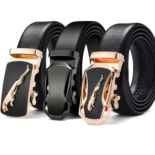 High-Quality Men's Leather Belt - Metal Automatic Buckle