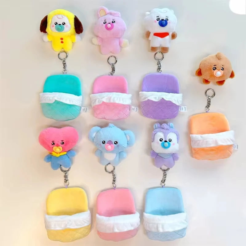 Bt21 13cm Cooky Chimmy Mini Sleeping Bag Plush Keychain