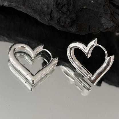 925 Sterling Silver Vintage Heart Earrings