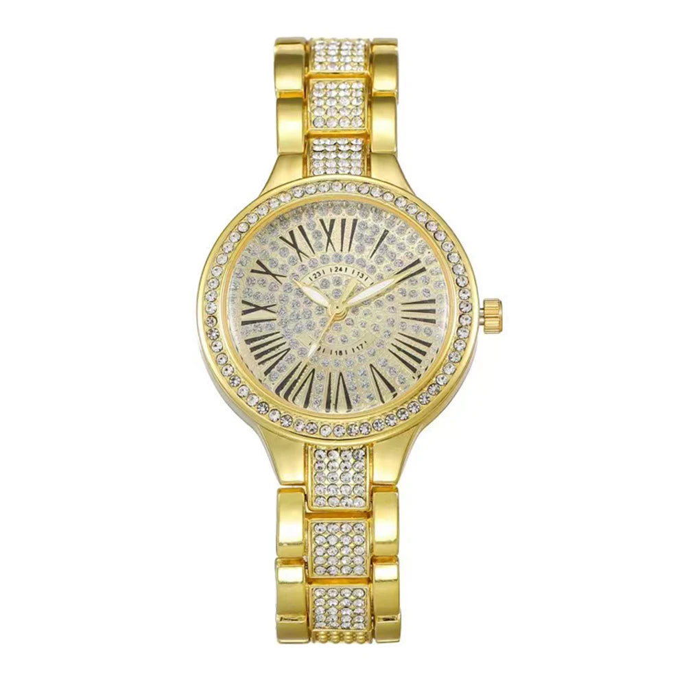 Luxury Women's Watch & Jewelry Set - Rhinestone Diamond Gift