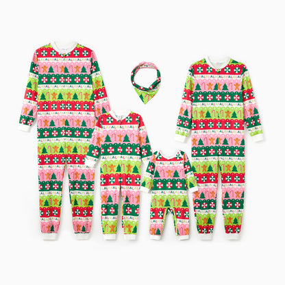 Family Matching Christmas Onesies – Vibrant Colorful Allover Pattern