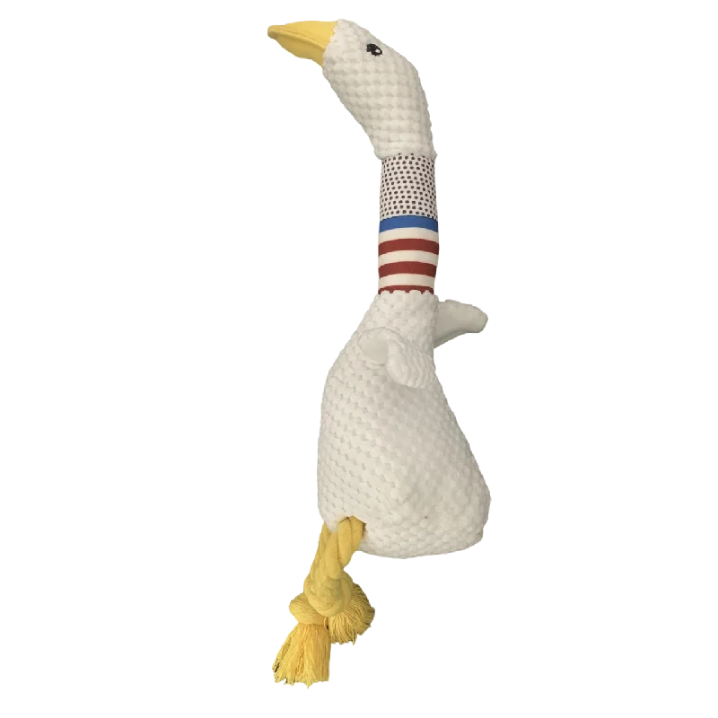 Plush White Geese Chew Toy for Dogs - Bite Resistant & Sound Toy