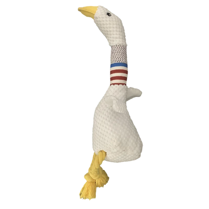 Plush White Geese Chew Toy for Dogs - Bite Resistant & Sound Toy