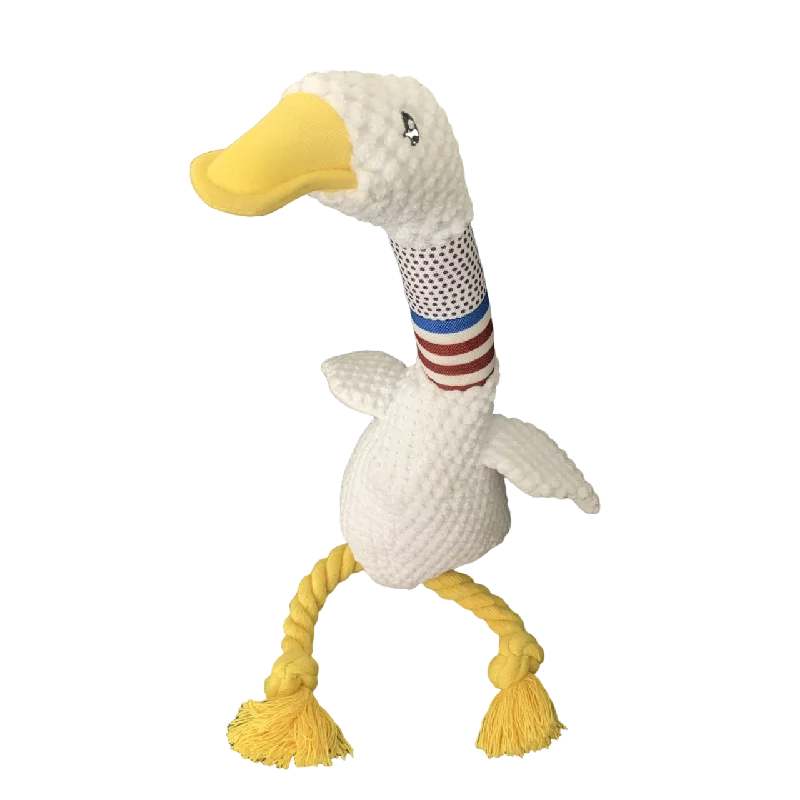 Plush White Geese Chew Toy for Dogs - Bite Resistant & Sound Toy