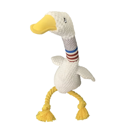 Plush White Geese Chew Toy for Dogs - Bite Resistant & Sound Toy