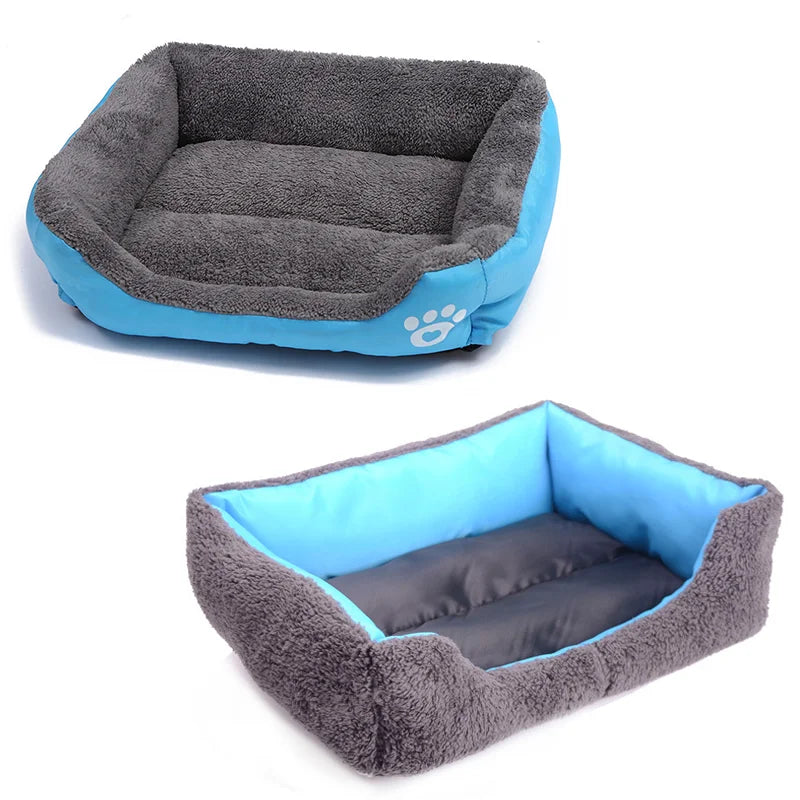 Large Waterproof Plush Pet Bed - Washable Cushion for Dogs & Cats