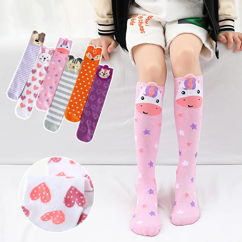 Girl's Cotton Knee-High Dance Socks