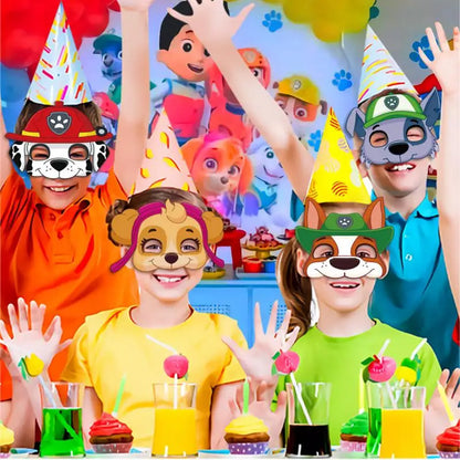 12 pcs Paw Patrol Masks – Chase & Skye Birthday Party Figures