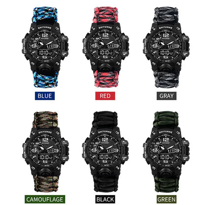 Outdoor Survival Watch – Waterproof Military Tactical Paracord Watch