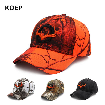 KOEP New Camo Baseball Cap for Men - Outdoor Fishing & Hunting Hat with 3D Deer Head Design