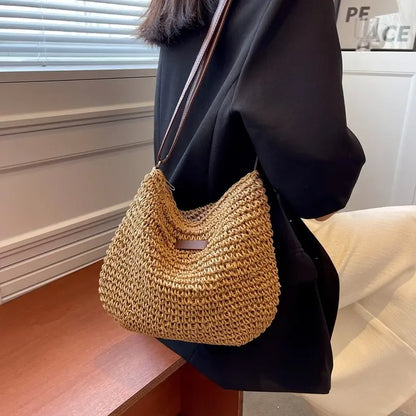 Summer Straw Crossbody Bag 2024 - Woven Beach Tote for Women