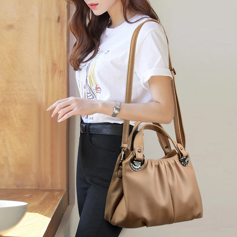 Luxury Genuine Leather Crossbody Bag | High-Quality Vintage Women’s Shoulder Bags