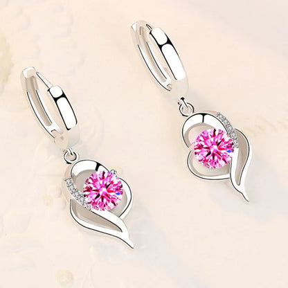 925 Sterling Silver Crystal Zircon Fashion Earrings for Women