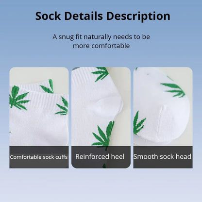 5 Pairs Maple Leaf Men's Short Trendy Socks