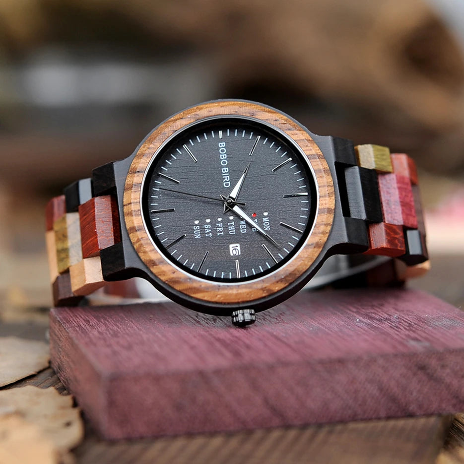 BOBO BIRD Colorful Wooden Couple Watches