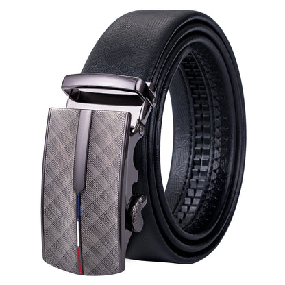 Men's Luxury Black Leather Belt