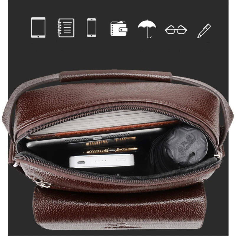 Men's Genuine Leather Crossbody Shoulder Bags