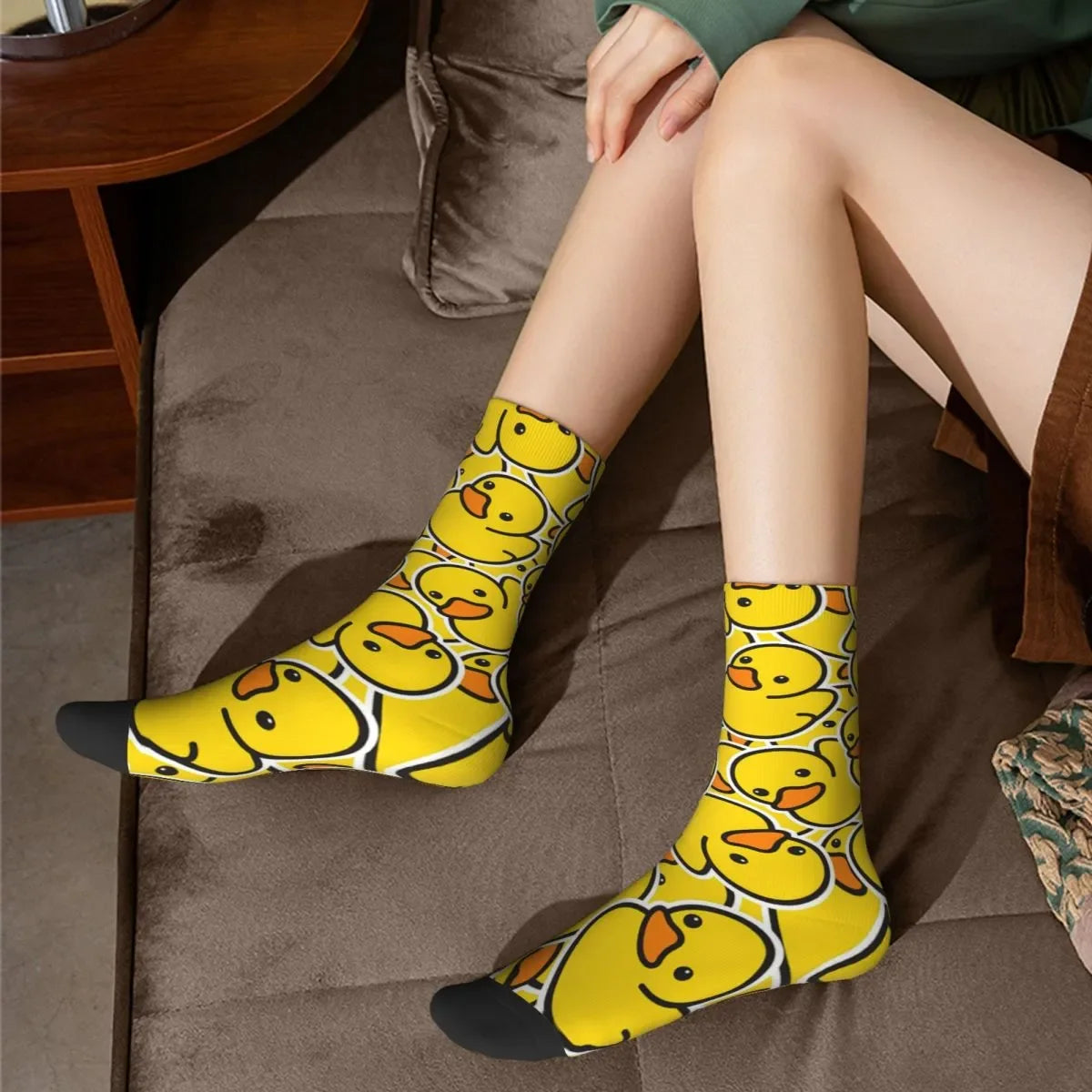 Yellow Duck Socks Cute Non-slip Soccer Socks