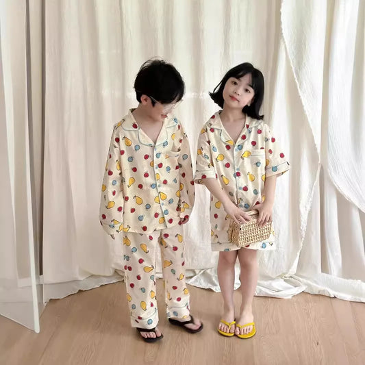 Autumn Kids Pajamas - Cartoon 2-Piece Sleepwear Set