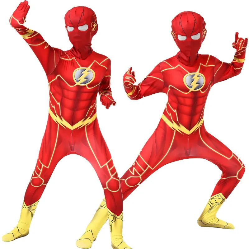 Boys Flash Cosplay Costume with Mask for Carnival Party