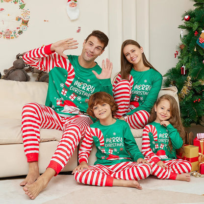 Christmas Family Matching Pajamas Set | Santa Claus Striped Sleepwear