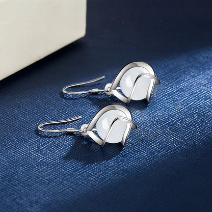 Luxury 925 Sterling Silver Drop Earrings