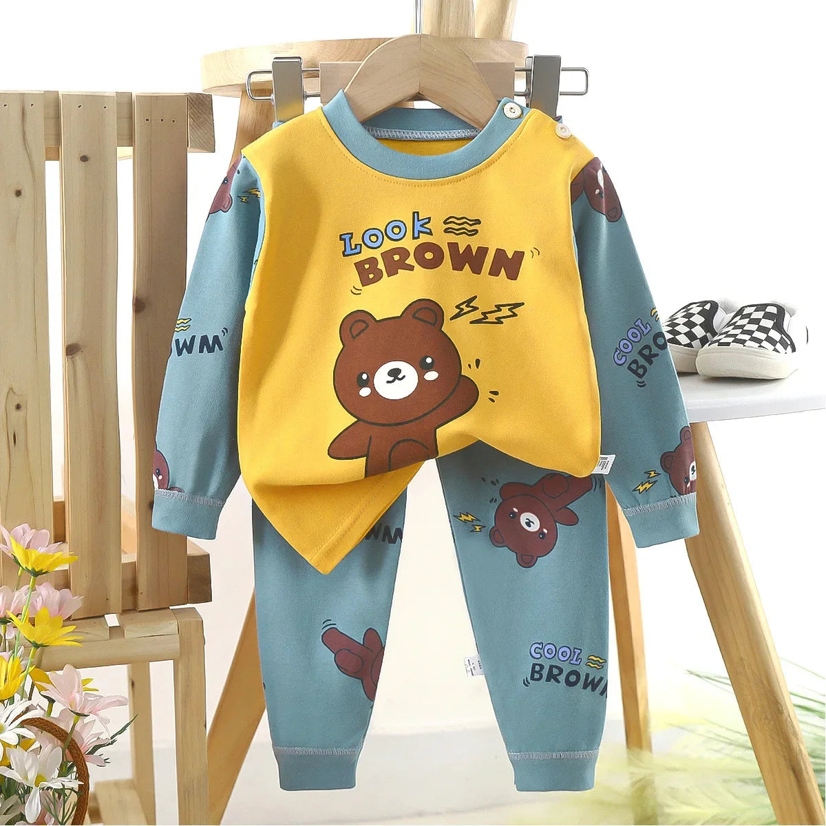 Kids Boys Casual Warm Cotton Pajamas