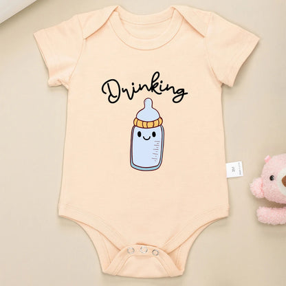 Funny Twin Baby Onesies – Comfy Summer Cotton Pajamas for Newborns