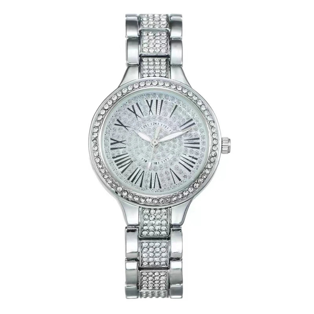 Luxury Women's Watch & Jewelry Set - Rhinestone Diamond Gift