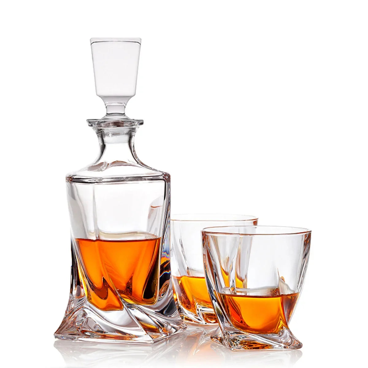 Whiskey Decanter Set with Glasses - 3-Piece Bourbon Gift Set