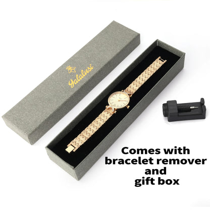 Gold Crystal Diamond Luxury Quartz Watch for Women